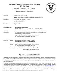 Audition and Show Information - Rose Valley Chorus & Orchestra