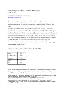 Foreign retail groups in Russia and the limits of development