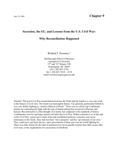 Post Civil War Reconciliation in the U