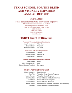 annual report - Texas School for the Blind and Visually Impaired