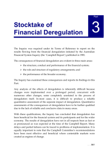 Stocktake of Financial Deregulation