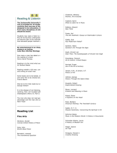 JU Reading List - Jacksonville University