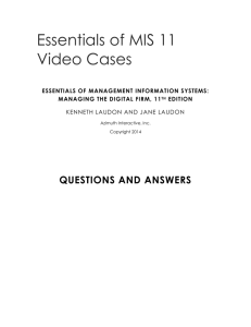 Video Case Answers ESS11_REV 2-14