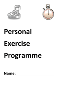 Personal Exercise Programme Name: Writing a Personal Exercise