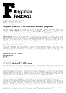 Brighton Festival 2014: 3-25 May Ticket Office: 01273 709709