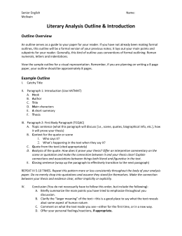 literary analysis outline