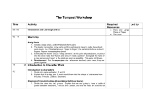 The Tempest Workshop - Griffin Theatre Arts