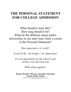 PERSONAL STATEMENT INFORMATION