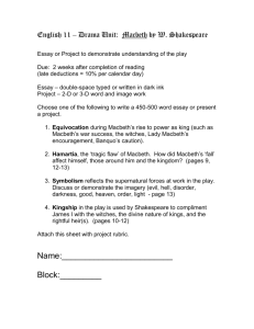 Реферат: Macbeth The Witches Prophecies Essay Research Paper