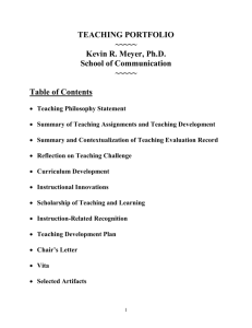 Table of Contents - School Of Communication