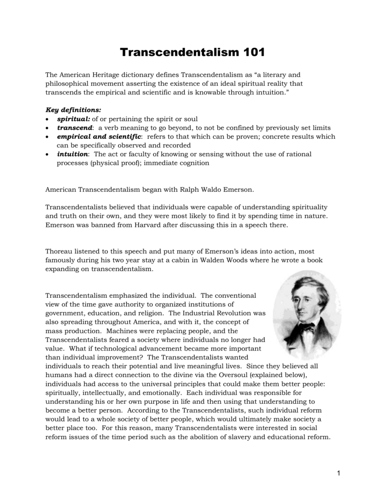 transcendentalism research paper