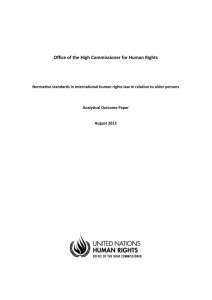 Normative standards in international human rights law in relation