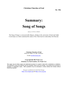 Summary: Song of Songs (No. 145z)