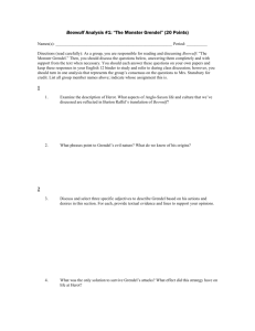 Beowulf Analysis #1: “The Monster Grendel” (20 Points)