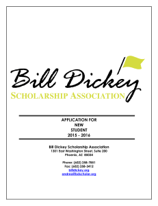 New Students - the Bill Dickey Scholarship Association