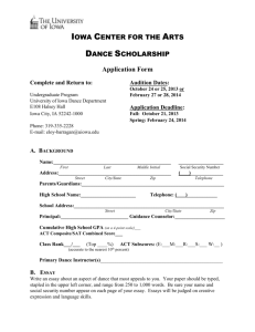 Application Form - Department of Dance