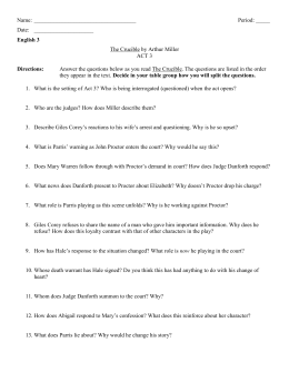 The Crucible Act 3 Study Guide