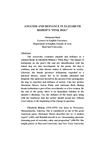 Anguish and Defiance in Elizabeth Bishop`s “Pink Dog” and “The Fish”