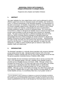 Aboriginal People With Disability