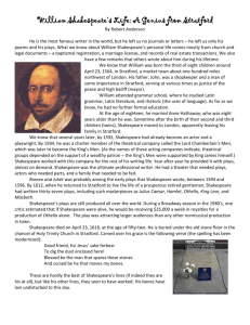 William Shakespeare`s Life: A Genius from Stratford