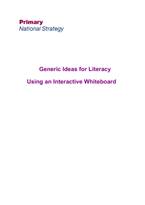 Generic Ideas for Literacy