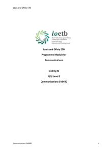 Laois and Offaly ETB Laois and Offaly ETB Programme Module for