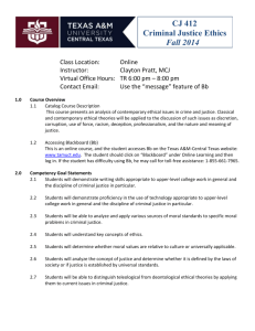 CJK 412-110 Criminal Justice Ethics - Texas A&M University