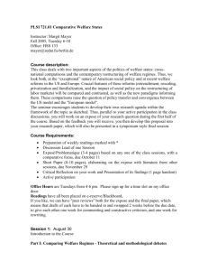 PLSI 721 Comparative Welfare States