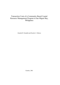 Transaction Costs of a Community-Based Coastal