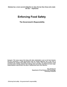 Noor Ali Noorani – “Enforcing Food Safety – The