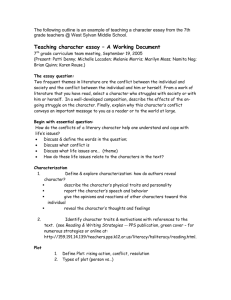 Teaching character essay – A Working Document