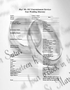 Wedding Itinerary