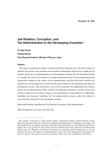 Job Rotation, Corruption, and Tax Administration in the Developing