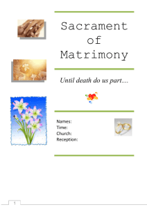 Sacrament of Matrimony
