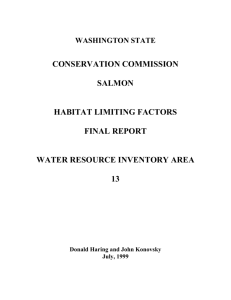 WRIA 13 Habitat Limiting Factors Discussion – By Drainage