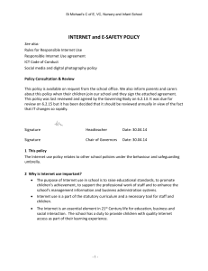 Internet and E-Safety Policy