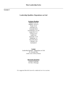 Men`s 7/52 Leadership Series - Kingdom Authority Ministries