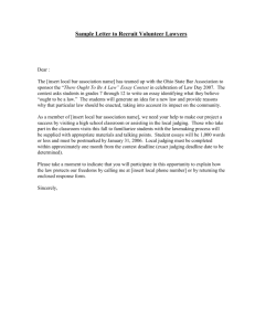 Sample Letter to Recruit Volunteer Lawyers