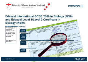 Edexcel International GCSE 2009 in Biology (4BI0) and Edexcel