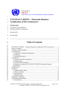 UN/CEFACT eBTWG – Electronic Business Architecture (UEB