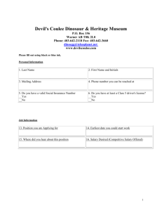 ApplicationForm - Devil`s Coulee Dinosaur Heritage Museum