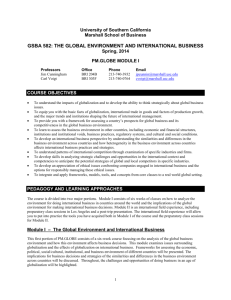 GSBA 582 GLOBE Module I Syllabus 2014-6.doc