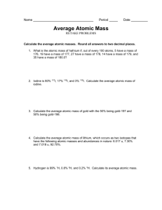 Average Atomic Mass - Juan Diego Academy