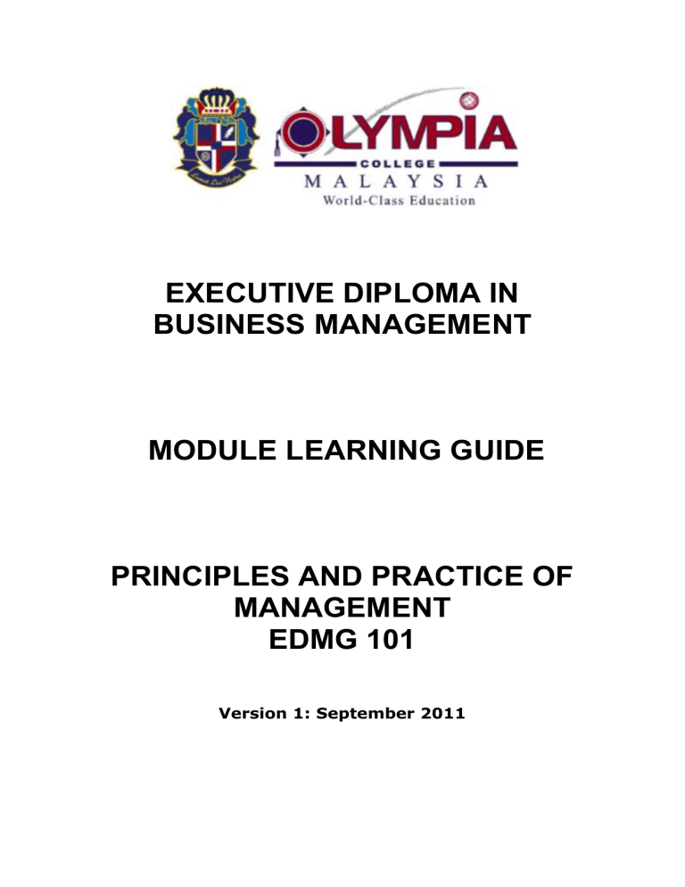 Diploma in business management