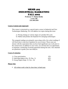 Industrial and New Technologies Marketing