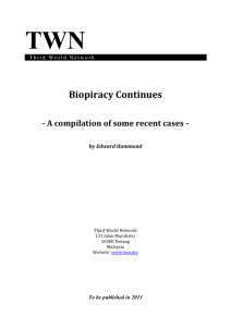 Biopiracy Continues - A compilation of some recent cases