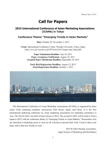 Release: May 10, 2015 Call for Papers 2015 International