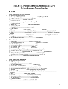 Tenses: Present and Past