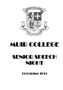 Senior Speech Night Programme 2015