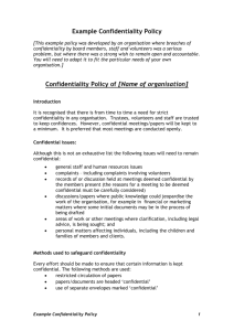 Example Confidentiality Policy